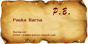 Paska Barna névjegykártya